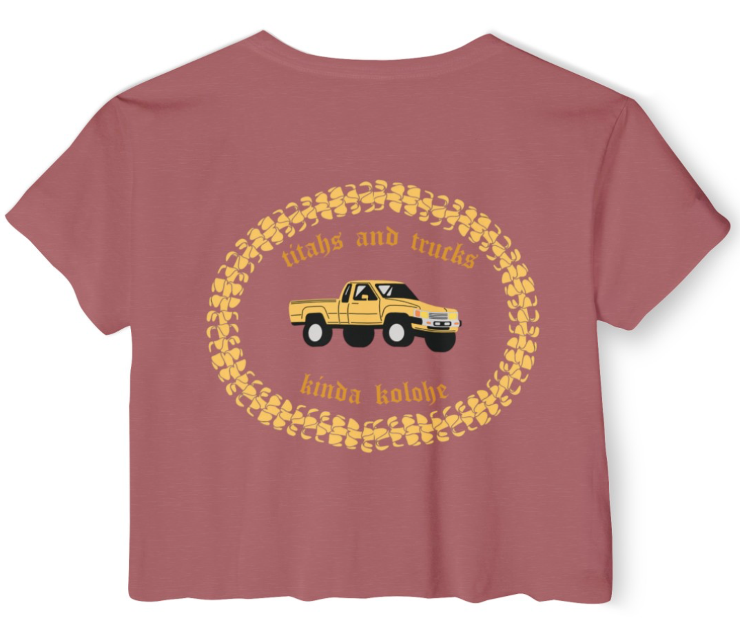 Womens Titahs and Trucks Crop Tee